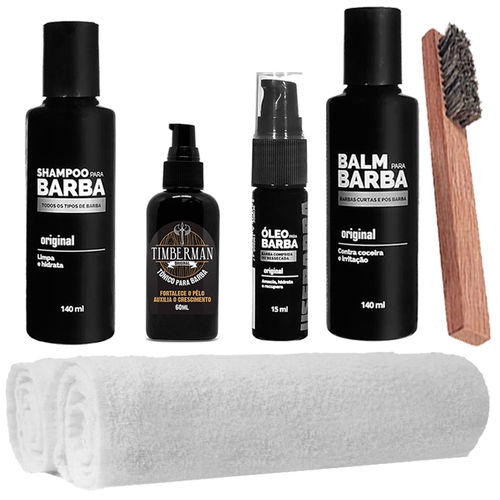 Barbearia Óleo Tônico 2 Toalhas Shampoo Balm Usebarba