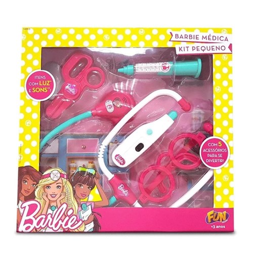 Barbie Maleta Médica Som e Luz Completa - 7496-3 Fun