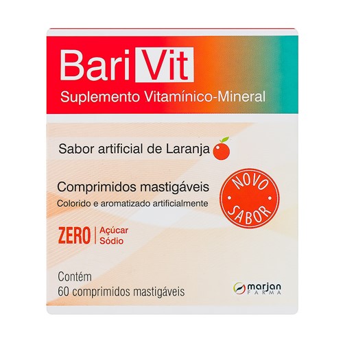 BariVit com 60 Comprimidos Mastigáveis Sabor Laranja