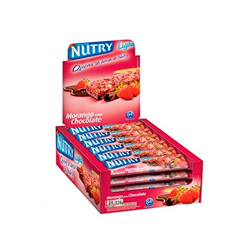 Barra Cereal Nutry Light Morango Chocolate com 24 Unidades