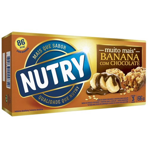 Barra de Cereal Banana com Chocolate Nutry Cx 24un (22g)