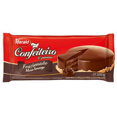 Barra de Chocolate Confeiteiro Amargo 1,050kg - Harald