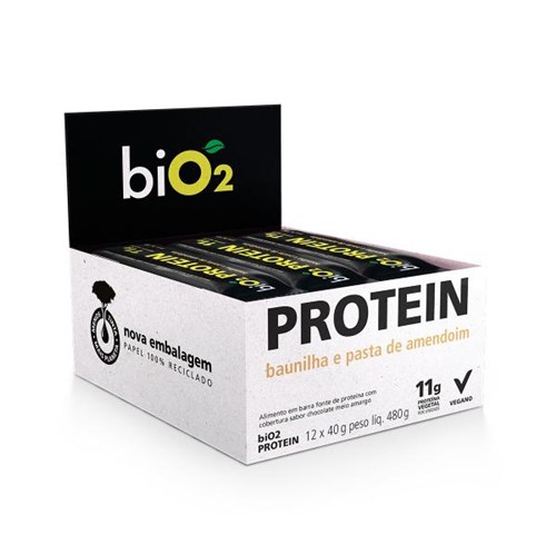 Barra de Proteína Baunilha e Pasta de Amendoim com 12 Un. de 45g - Bio2