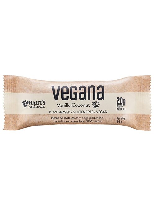 Barra de Proteína Vegana Vanilla Coconut Natural Hart’s 65g