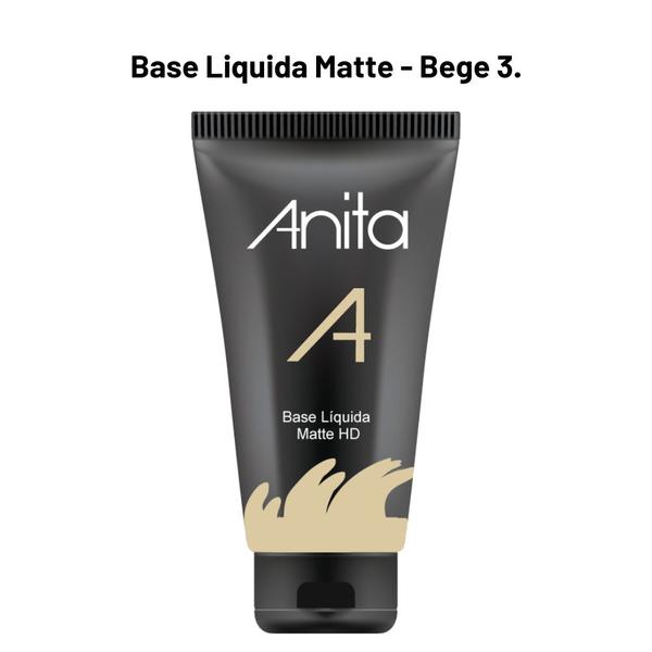 Base Liquida HD Matte Anita - Bege 3