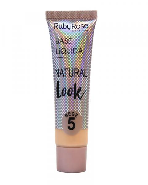 Base Líquida Natural Look HB-8051 Cor Bege 5 - Ruby Rose