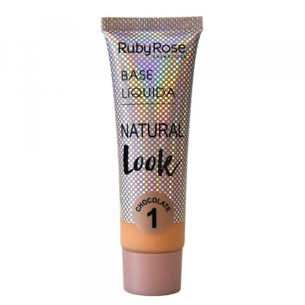 Base Líquida Ruby Rose Natural Look Cor Chocolate 01 - 29ml Hb-8051 - Chocolate 01