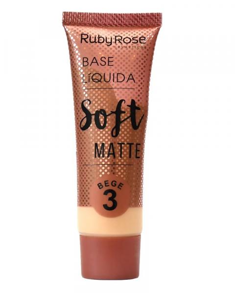 Base Líquida Soft Matte HB-8050 Cor Bege 3 - Ruby Rose