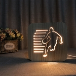Basketball Wooden Lamp Kids Bedroom Decoration Warm Light LED USB Night Light For Children Gift