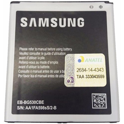 Tamanhos, Medidas e Dimensões do produto Bateria para Celular Samsung G530 G530h G530bt G531bt J320m J3 2016 J500m J5 Duos Modelo da Bateria