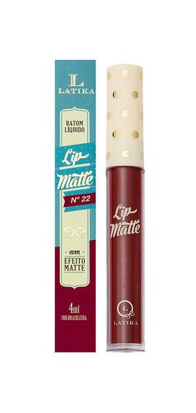 Batom Líquido Latika Lip Matte Vermelho Nº22 - Latika Cosméticos