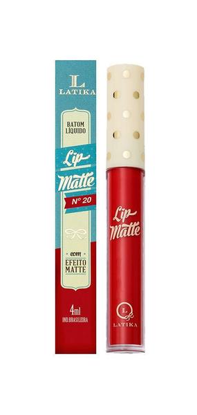 Batom Líquido Latika Lip Matte Vermelho Nº20 - Latika Cosméticos