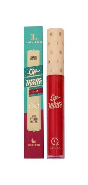 Batom Líquido Latika Lip Matte Vermelho Nº25 - Latika Cosméticos