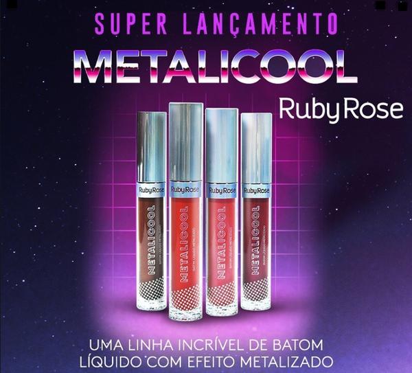 Batom Líquido Metalizado Ruby Rose Metalicool Lançamento