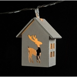 Battery Powered 10 LED Fawn Wooden Warm White Linkable 4 Feet Christmas String Lights