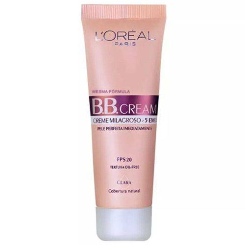 Bb Cream L'oréal Paris Creme Milagroso 5 em 1 - Fps 20 - Claro - 50ml