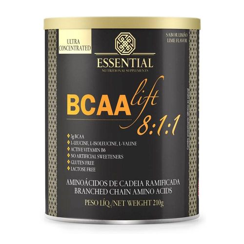 BCAA em Pó Essential Nutrition Lift 8:1:1 Sabor Limão com 210g