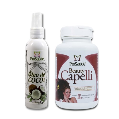 Beauty Capelli 30 Caps + Óleo de Coco Spray 150Ml