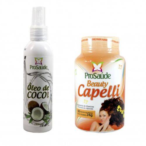 Beauty Capelli 60 Caps + Óleo de Coco Spray 150ml