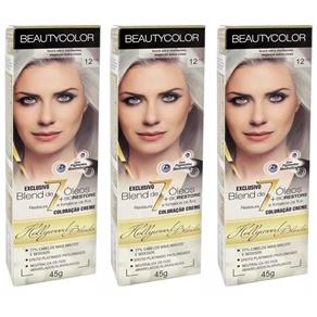 Beautycolor Tinta Creme 12.112 Louro Ultra Claro Especial Extra Acinzentado - Kit com 03