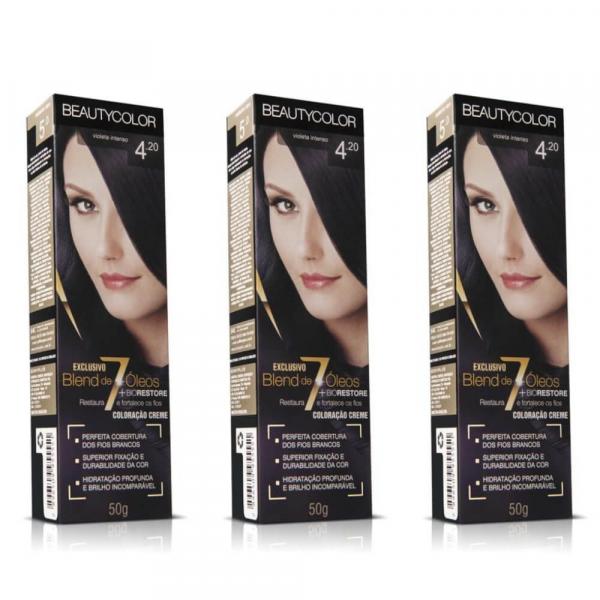 Beautycolor Tinta Creme 4.20 Violeta Intenso (kit C/03)