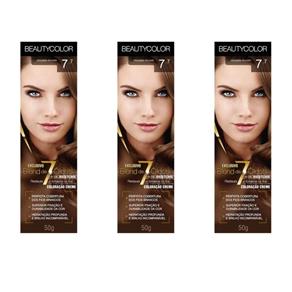 Beautycolor Tinta Creme 7.7 Chocolate Dourado - Kit com 03