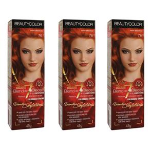 Beautycolor Tinta Creme Especial 76.44 Ruivo Absoluto - Kit com 03
