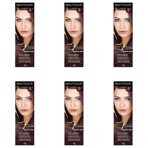 Beautycolor Tinta Creme Profissional 5.7 Chocolate Café - Kit com 06