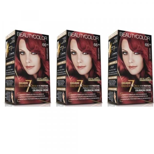 Beautycolor Tinta Kit 66.46 Vermelho Chama Provocante (kit C/03)