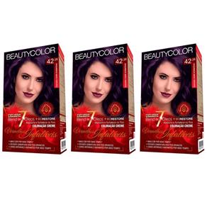 Beautycolor Tinta Vermelhos Infalíveis - Kit 42.26 Marsala Violet Misterioso - Kit com 03