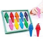 Bebê 9 cores pastel de cera Ice Cream Forma Pastels Set Seguro não-tóxicas material de segurança Toy crianças cedo Stationery Educação