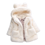 Bebê do inverno das meninas do miúdo Casacos bonito do coelho da orelha quente casaco grosso com capuz roupas de princesa