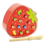 Bebê Enigma de madeira Brinquedos 3D Primeira Infância Brinquedos Educativos Captura Worm Jogo Cor Cognitive morango Magnetic / Apple