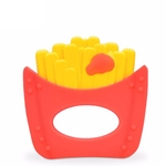 Bebê French Fries forma do dente Gum colorido dos desenhos animados Silicone Molar Formação vara Toy Tooth