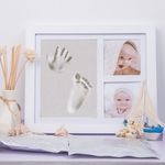 Bebê Handprint pegadas Photo Frame Comemorativo Bebê recém-nascido de madeira mão e do pé Imprimir Oil Três grade Photo Frame mão e do pé Ink