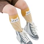 Bebê infantil bonito dos desenhos animados respirável meias de algodão suor absorventes meias longas Casual