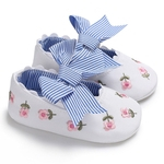 Bebés Meninas De Pano De Algodão Macio Sole Antiderrapante Sapatos Bowknot Bordado Princesa Calçados Flat Shoes