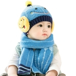 Bebés Meninas Meninos Chapéus bonitos e Scarf Set, 6-12 Mês malha Quente Cap Beanie Hat Inverno do bebê