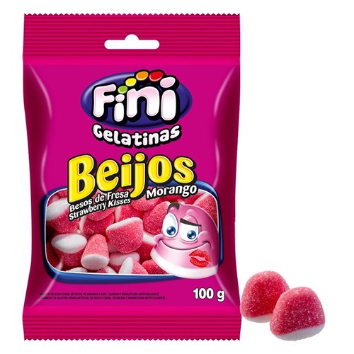 Beijos de Morango Fini - Kisses - Pacote 100 G