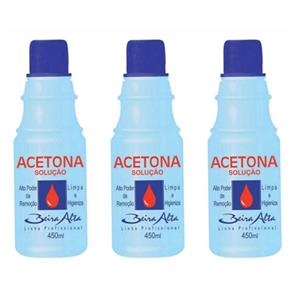 Beira Alta Acetona 450ml - Kit com 03