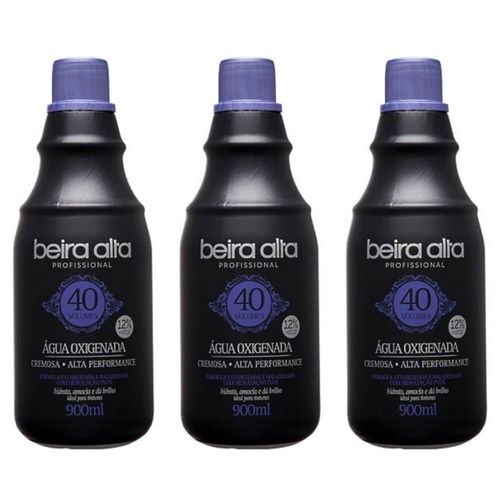 Beira Alta Água Oxigenada Black 40vol Creme 900ml (kit C/03)