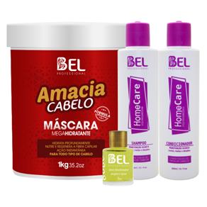 Bel Professional Super Kit Home Care + Amacia + Óleo (4 Produtos)