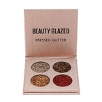Beleza Eyeshadow Palette 4 vidro pigmentado Ultra Pressionado Glitter Sombras