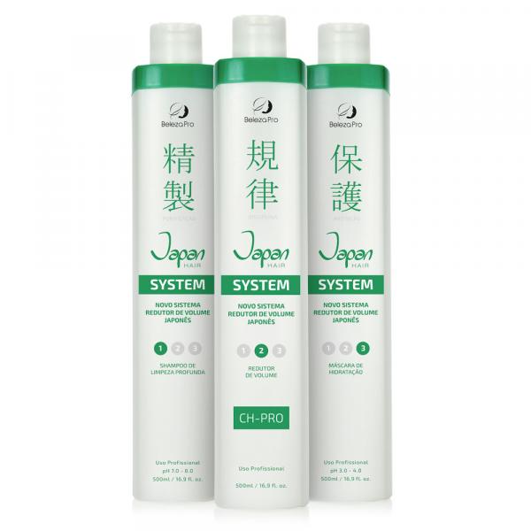 Beleza Pro Japan Hair System Kit Redutor de Volume Japonês - 3x500ml