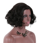 Bela curto encaracolado Perucas por Mulheres High Temperature perucas de cabelo sintético