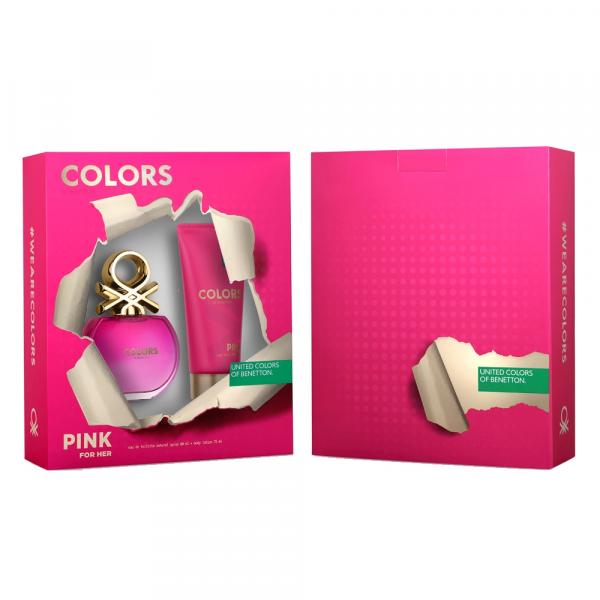Benetton Colors Pink Kit - EDT 80ml + Body Lotion