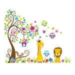 Berçário Do Quarto Do Bebê Decoração Colorida Corujas Árvore Dos Desenhos Animados Animal Wall Art Sticker Decal