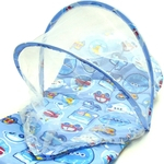 Berço Mosquiteiro Conforto Portátil Proteção Infantil Azul