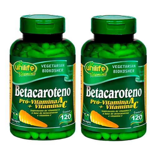 Betacaroteno - 2x 120 Cápsulas - Unilife