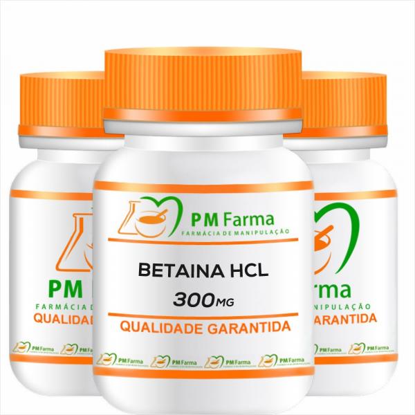 Betaína Hcl 300Mg 90 Cápsulas - Pm Farma